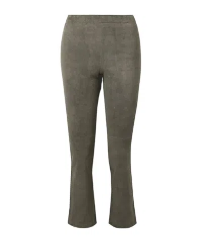 Stouls Jp Twenty Cropped Suede Flared Leggings In Gray