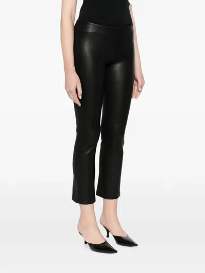 Stouls Jp Twenty Flared Leather Trousers In Black