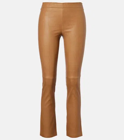 Stouls Jp Twenty Leather Slim Pants In Nude