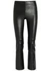 Stouls Maria Rosa Cropped Leather Trousers In Black