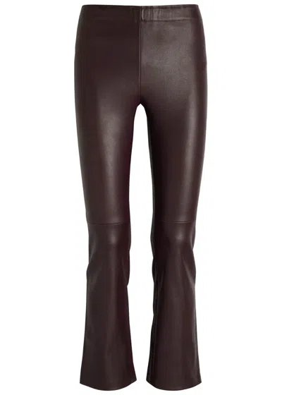 Stouls Jp Twenty Stretch-leather Trousers In Brown