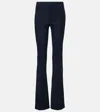 Stouls Kam 24 High-rise Suede Flared Pants In Notte