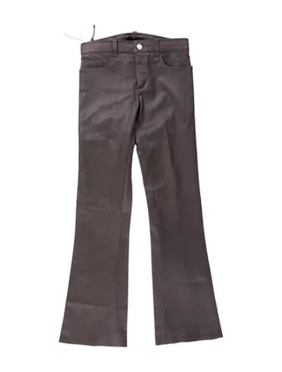 Pre-owned Stouls Lamb Leather Flared Pants In Grey