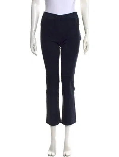 Pre-owned Stouls Lamb Leather Flared Pants W/ Tags In Blue