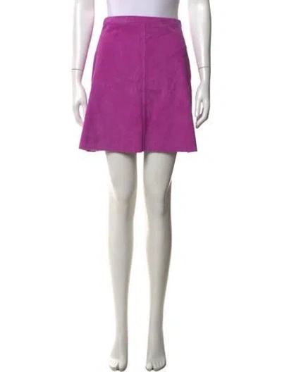 Pre-owned Stouls Lamb Leather Mini Skirt W/ Tags In Purple