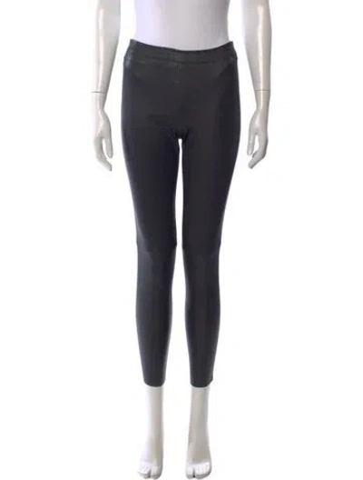 Pre-owned Stouls Lamb Leather Skinny Leg Pants In Black