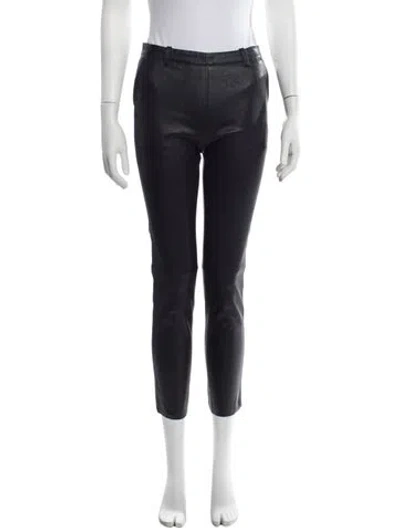 Pre-owned Stouls Lamb Leather Skinny Leg Pants In Blue