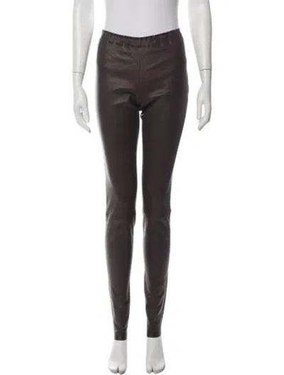 Pre-owned Stouls Lamb Leather Skinny Leg Pants W/ Tags In Black