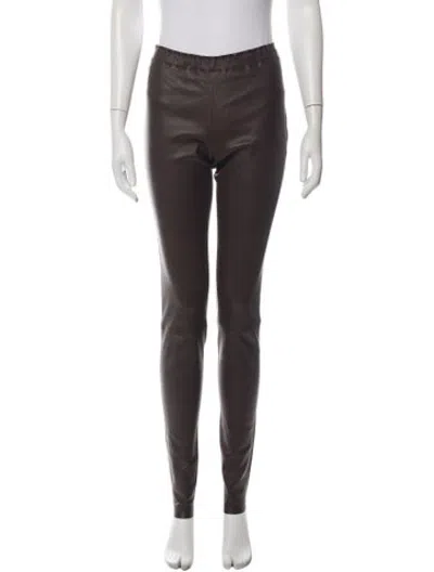 Pre-owned Stouls Lamb Leather Skinny Leg Pants W/ Tags In Black