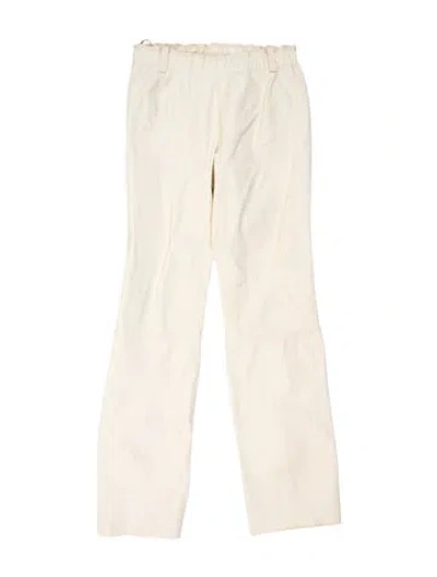 Pre-owned Stouls Lamb Leather Straight Leg Pants In Neutrals