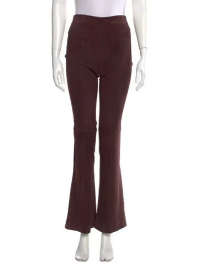 Pre-owned Stouls Lamb Leather Wide Leg Pants In Brown