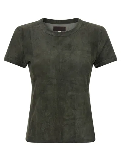 Stouls Lamb Leather Women's T-shirt In Grey