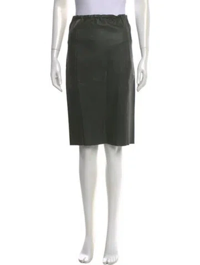 Pre-owned Stouls Lambskin Knee-length Skirt In Green