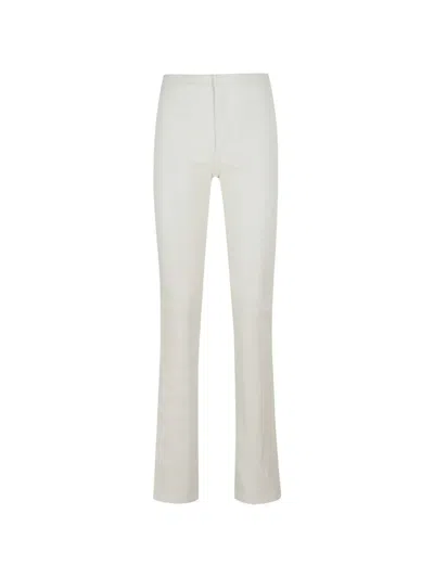 Stouls Lambskin Panelled Straight Trousers In White