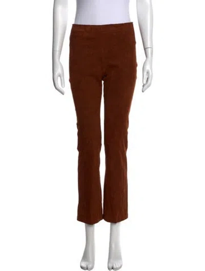 Pre-owned Stouls Lambskin Straight Leg Pants W/ Tags In Brown