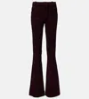 Stouls Laurent Suede Flared Pants In Burgundy