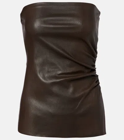 Stouls Laya Leather Bustier In Brown