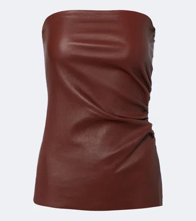 Stouls Laya Leather Bustier In Burgundy