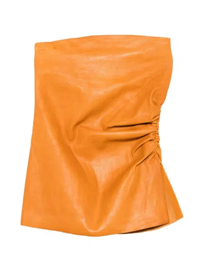 Stouls Laya Ruched Tube Top In Brown