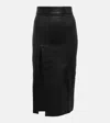 Stouls Lea Leather Midi Skirt In Black