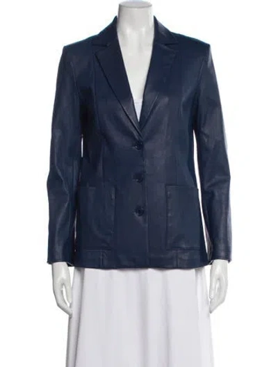 Pre-owned Stouls Leather Blazer In Blue