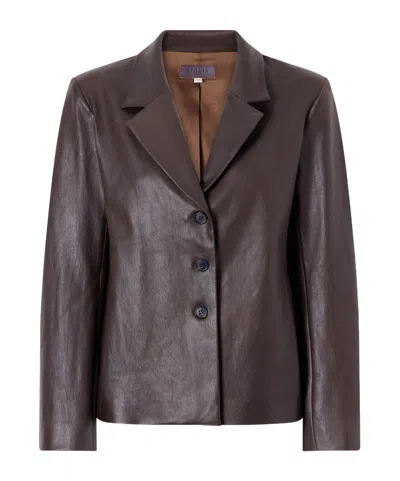 Stouls Helly Leather Blazer In Brown
