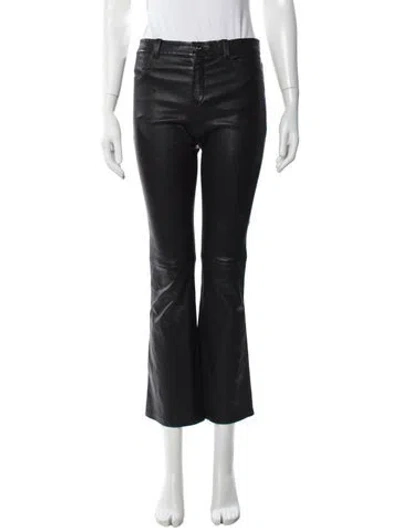 Pre-owned Stouls Leather Flared Pants In Black