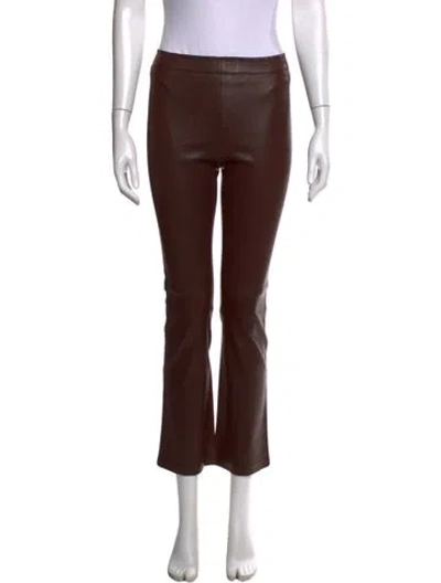 Pre-owned Stouls Leather Flared Pants In Brown