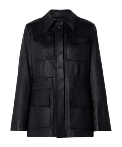 Stouls Leather Jacket In Black