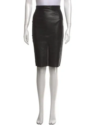 Pre-owned Stouls Leather Knee-length Skirt In Black