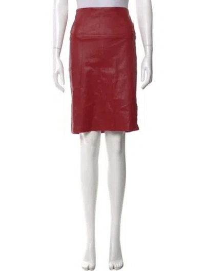 Pre-owned Stouls Leather Knee-length Skirt In Pink