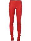 Stouls Leather Leggings In Red