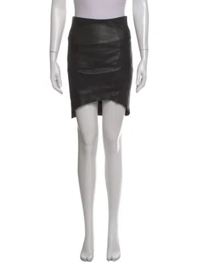 Pre-owned Stouls Leather Mini Skirt In Black