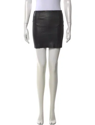 Pre-owned Stouls Leather Mini Skirt In Black