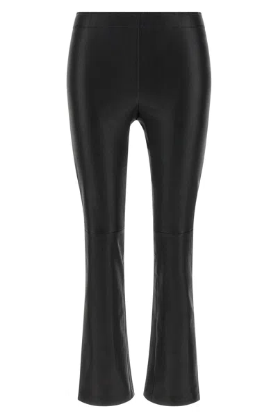 Stouls Slim Leather Trousers With Cropped Length In Black