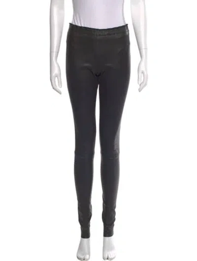 Pre-owned Stouls Leather Skinny Leg Pants In Black