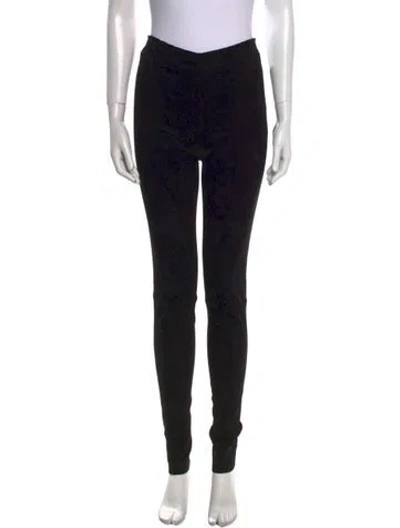 Pre-owned Stouls Leather Skinny Leg Pants In Black