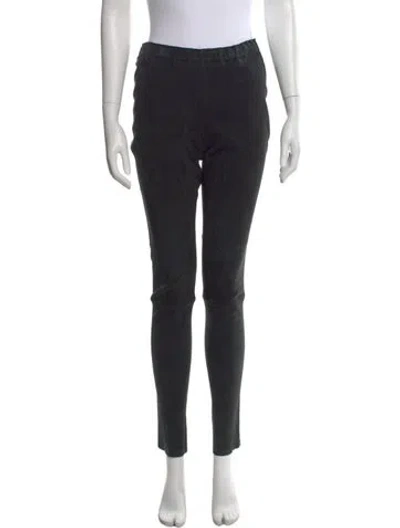 Pre-owned Stouls Leather Skinny Leg Pants In Black