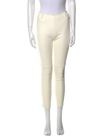 Pre-owned Stouls Leather Skinny Leg Pants In Neutral
