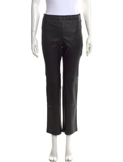 Pre-owned Stouls Leather Straight Leg Pants W/ Tags In Black