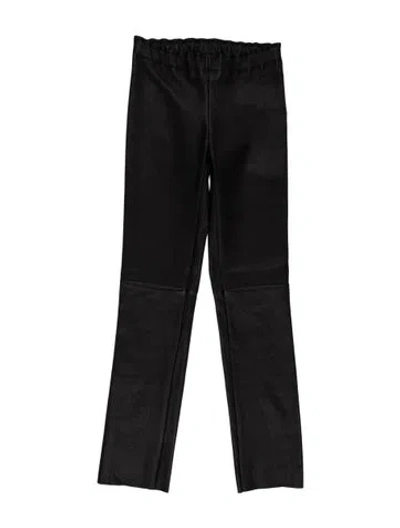 Pre-owned Stouls Leather Straight Leg Pants W/ Tags In Black