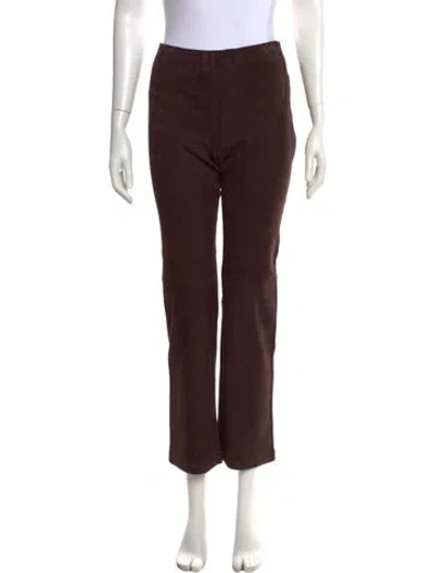 Pre-owned Stouls Leather Straight Leg Pants W/ Tags In Brown
