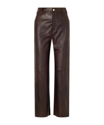 Stouls Benny Leather Straight-leg Pants In Burgundy