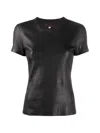 Stouls 05 Stretch-leather T-shirt In Black