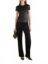 Stouls 05 Stretch-leather T-shirt In Black