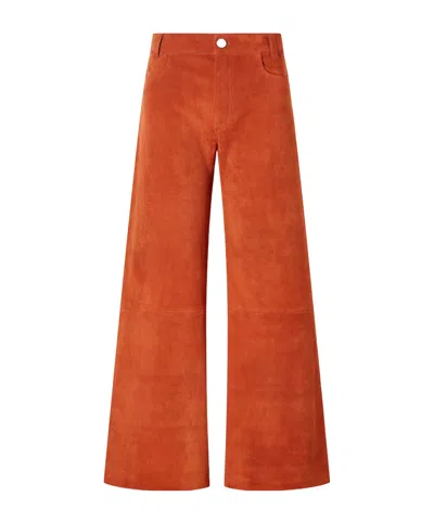 Stouls Lilou Suede Wide-leg Pants In Orange