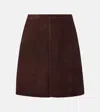 Stouls Lucie 22 High-rise Suede Miniskirt In Brown