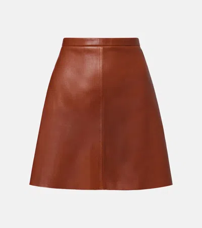 Stouls Lucie 22 Leather Miniskirt In Brown