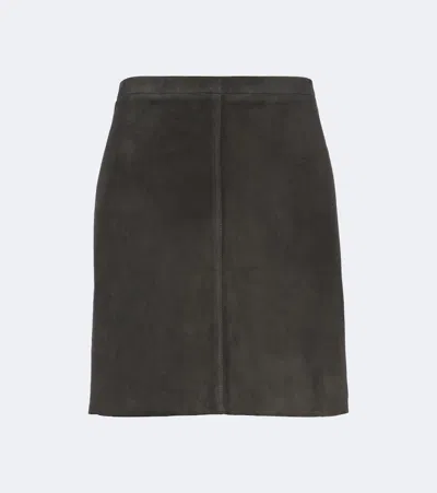 Stouls Lucie Suede Miniskirt In Green
