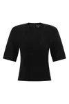 Stouls Leather Suede Short-sleeve T-shirt In Black